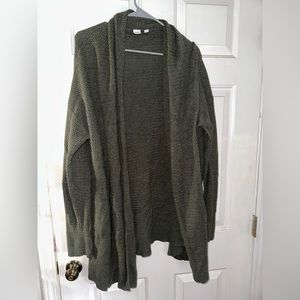 GAP OVERSIZED CARDIGAN OPEN FRONT GREEN